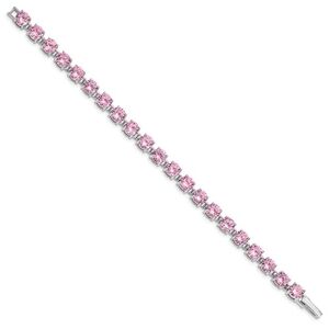 Pink and Silver Tennis Bracelet